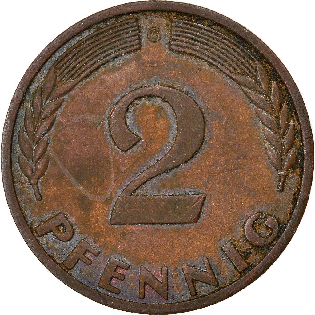 West German 2 Pfennig non-magnetic | KM106 | 1950 - 1969