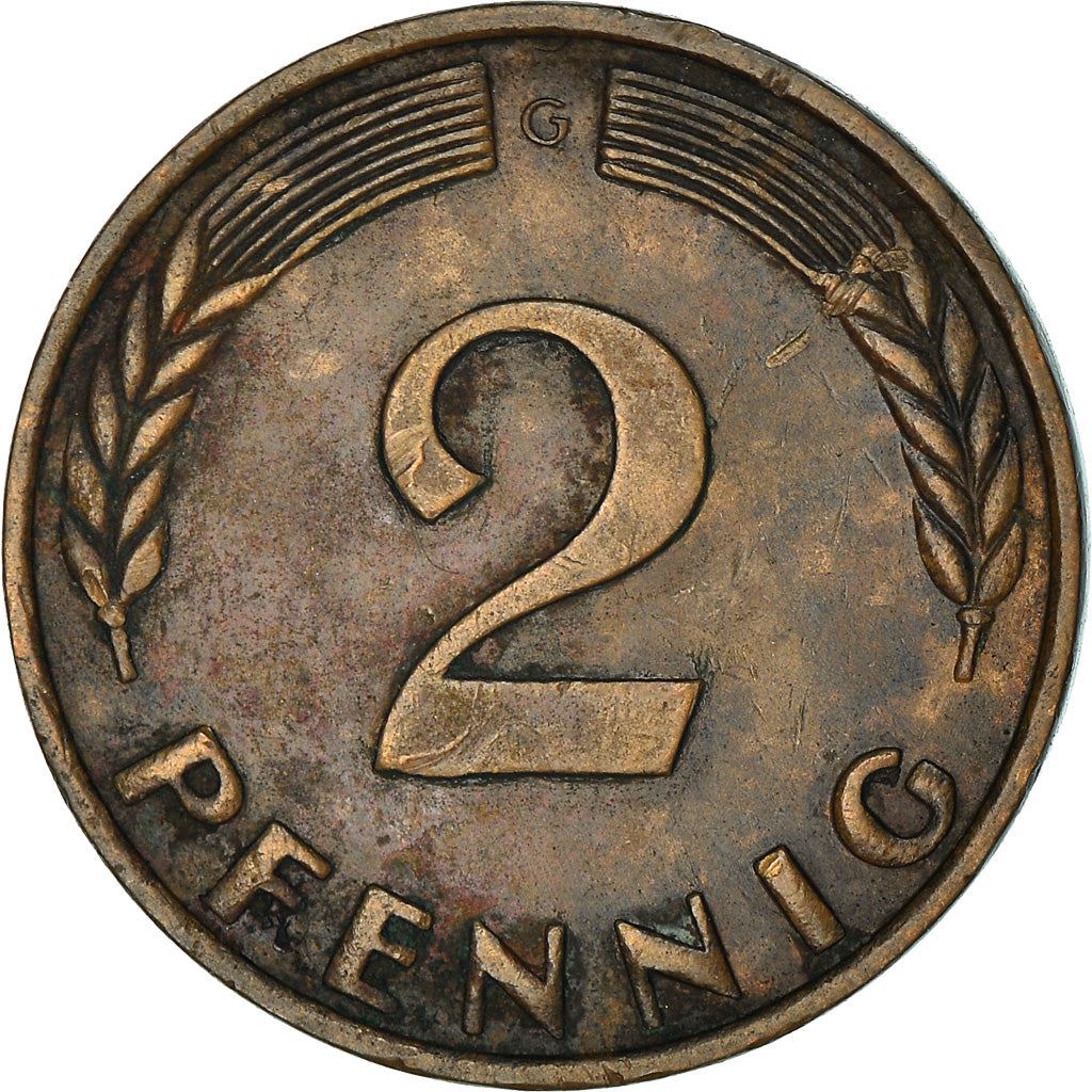 West German 2 Pfennig non-magnetic | KM106 | 1950 - 1969