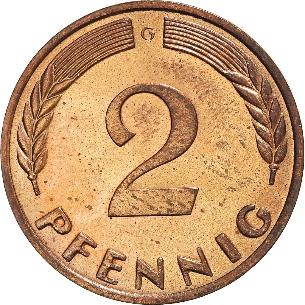 West German 2 Pfennig non-magnetic | KM106 | 1950 - 1969