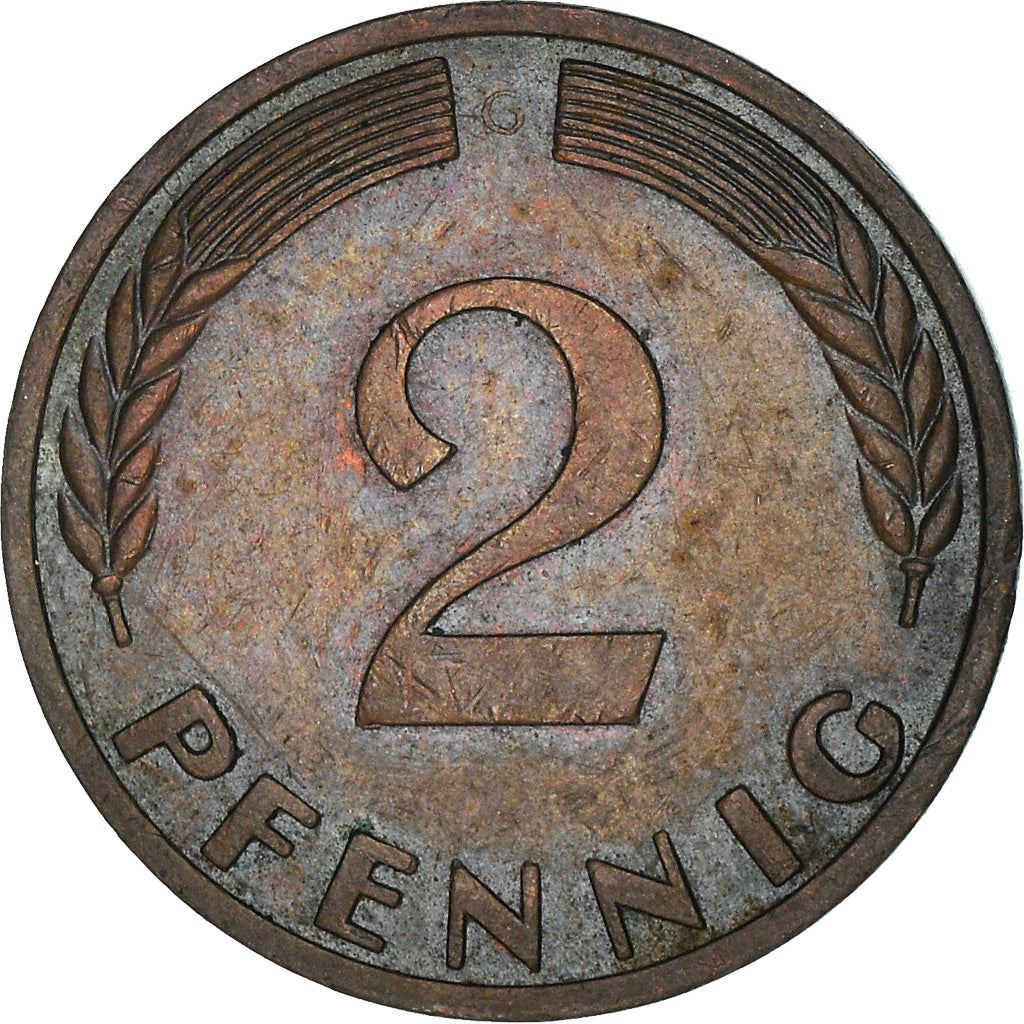 West German 2 Pfennig non-magnetic | KM106 | 1950 - 1969