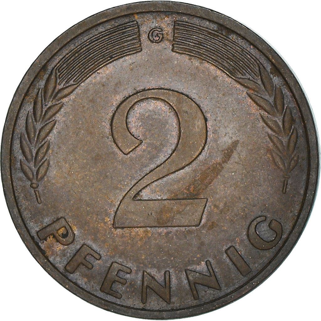 West German 2 Pfennig non-magnetic | KM106 | 1950 - 1969