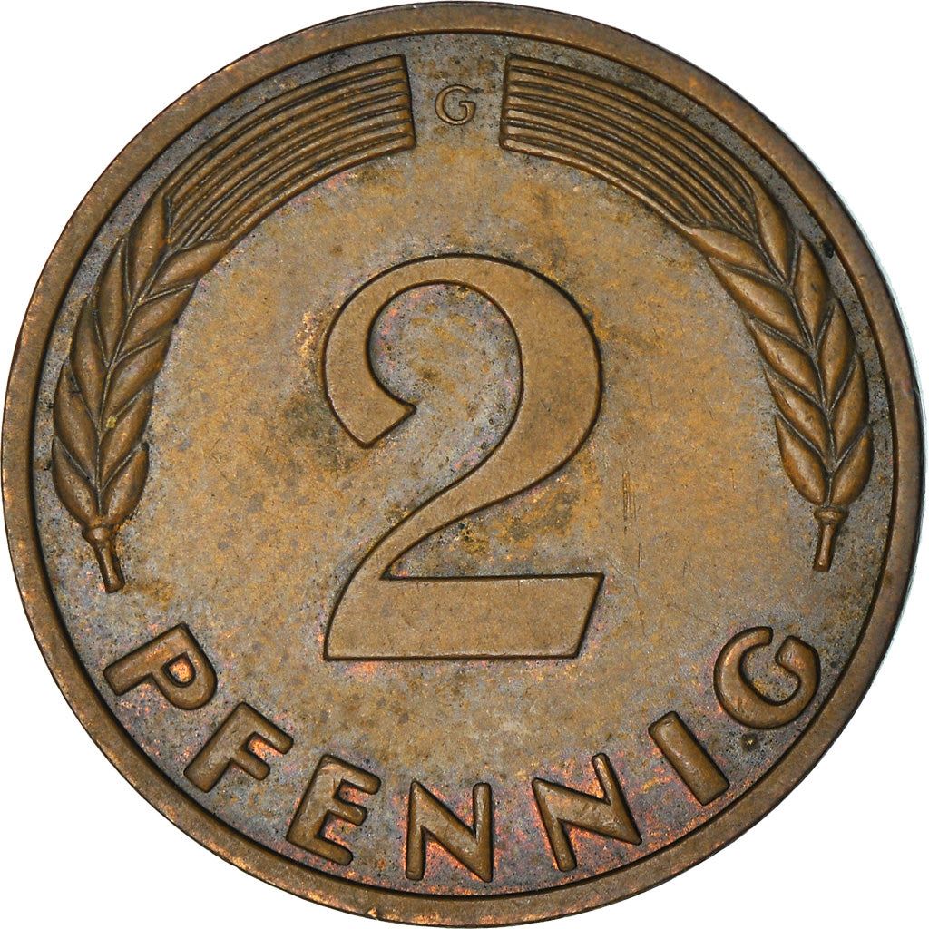 West German 2 Pfennig non-magnetic | KM106 | 1950 - 1969