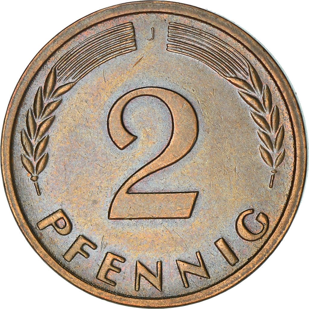 West German 2 Pfennig non-magnetic | KM106 | 1950 - 1969