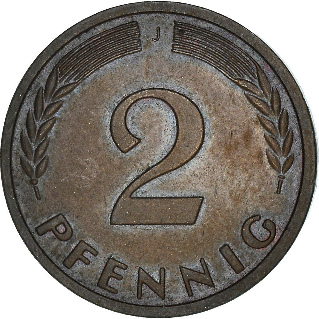 West German 2 Pfennig non-magnetic | KM106 | 1950 - 1969