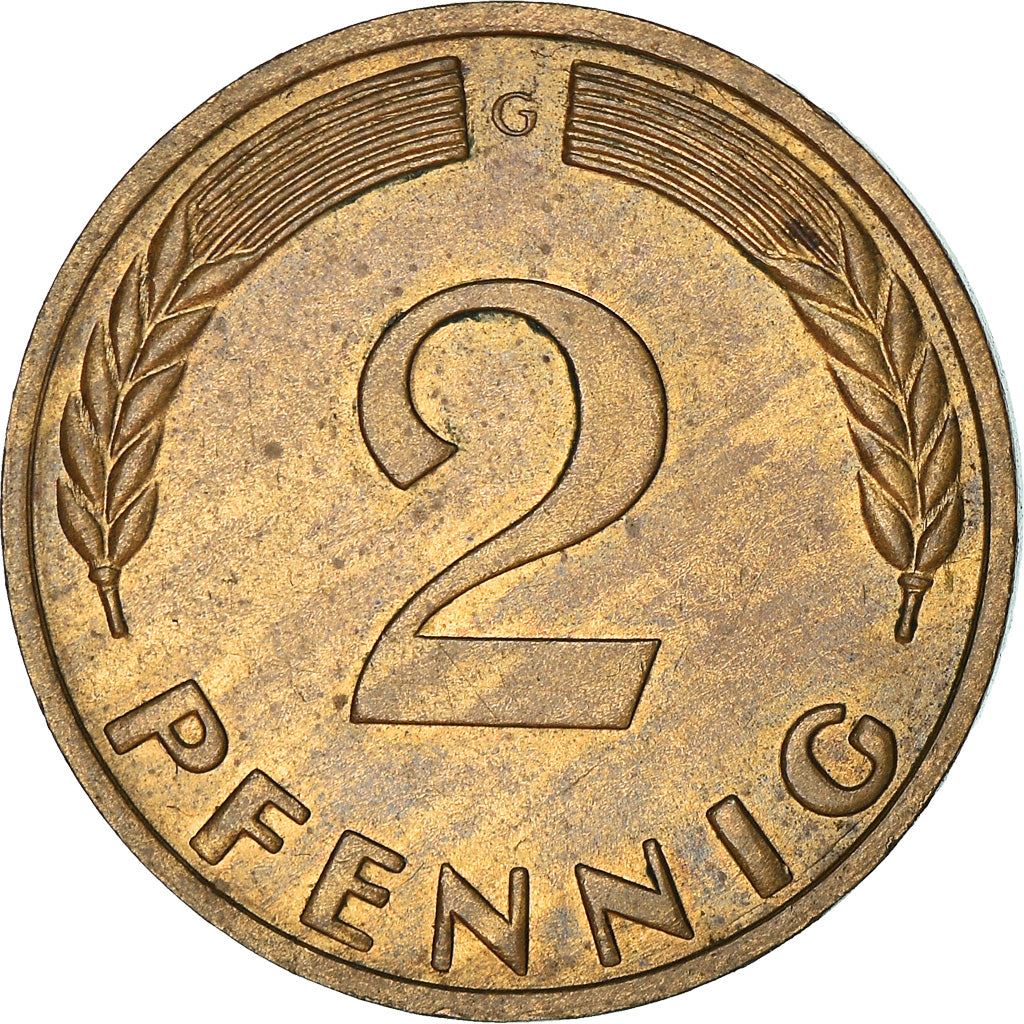 West German 2 Pfennig non-magnetic | KM106 | 1950 - 1969