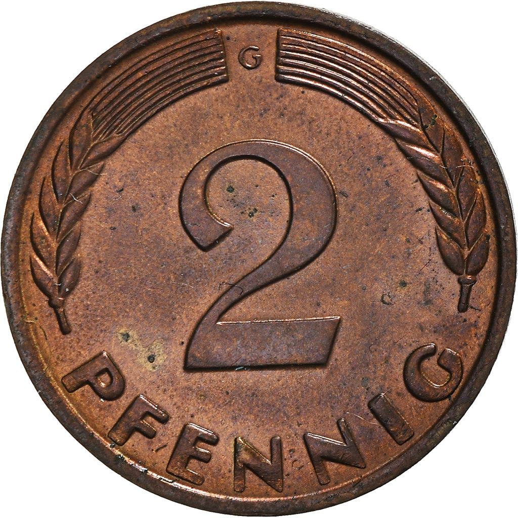 West German 2 Pfennig non-magnetic | KM106 | 1950 - 1969