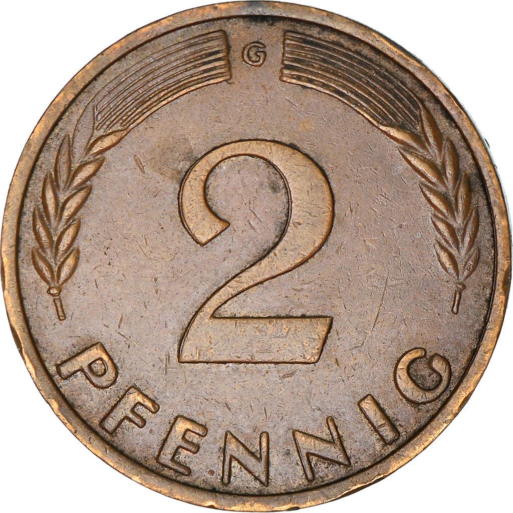 West German 2 Pfennig non-magnetic | KM106 | 1950 - 1969