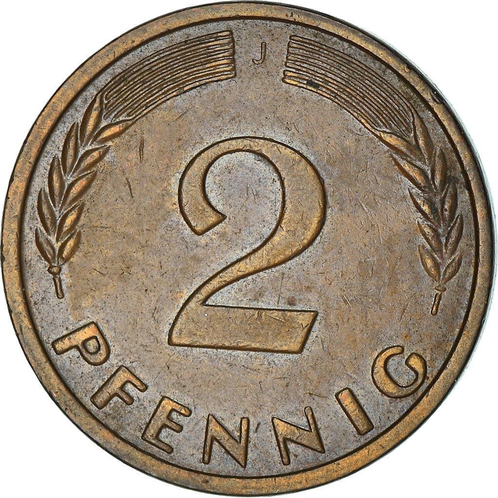 West German 2 Pfennig non-magnetic | KM106 | 1950 - 1969