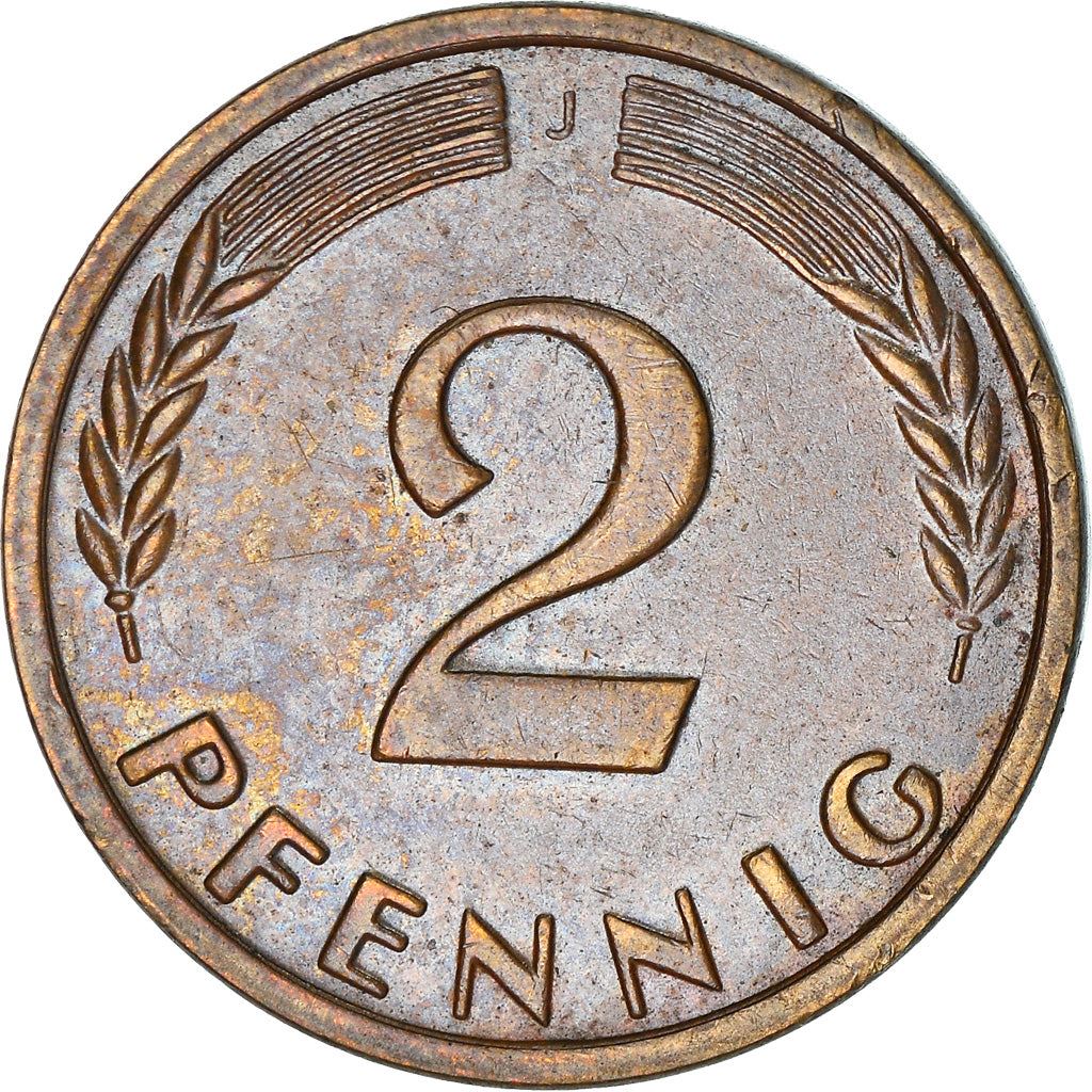 West German 2 Pfennig non-magnetic | KM106 | 1950 - 1969