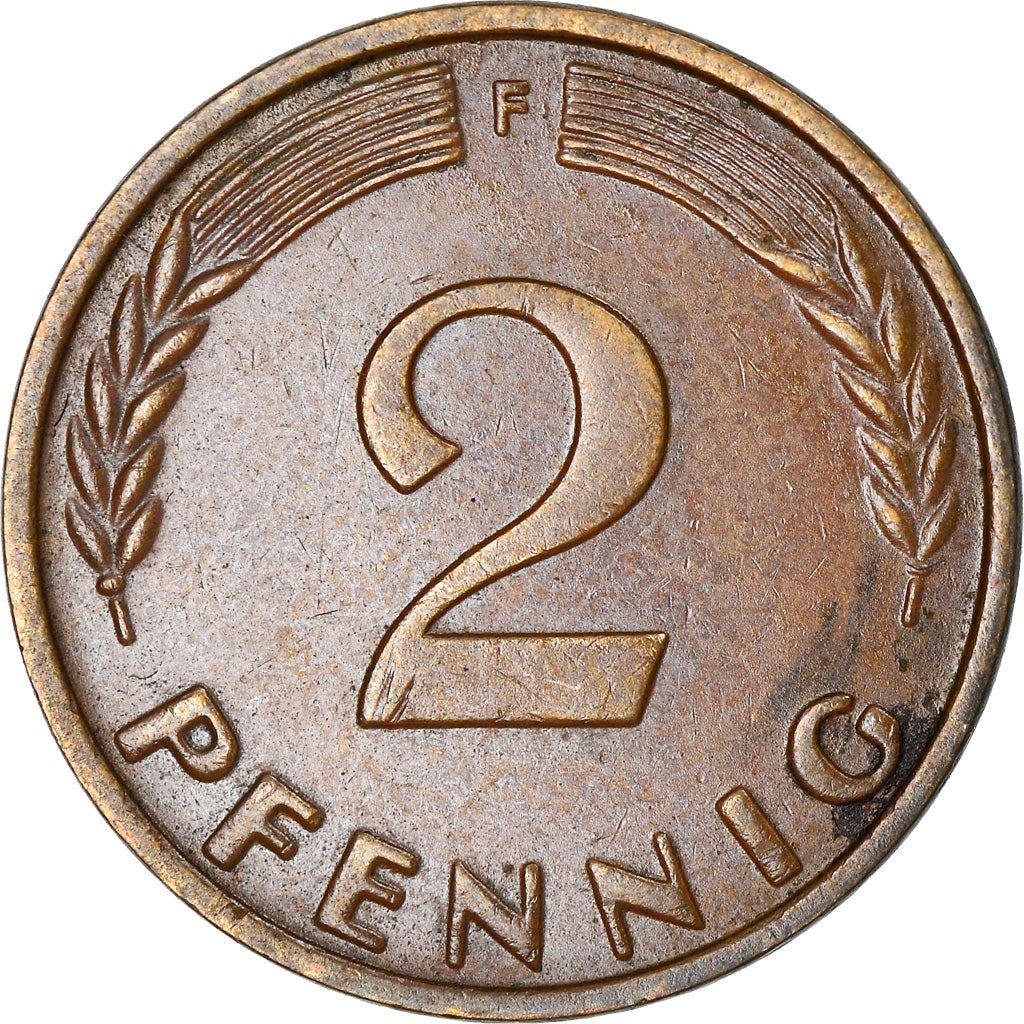 West German 2 Pfennig non-magnetic | KM106 | 1950 - 1969