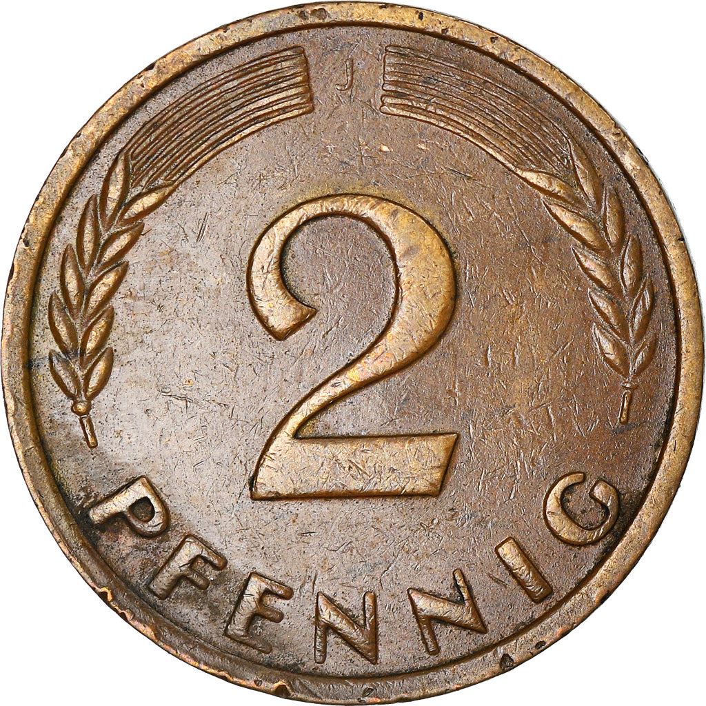 West German 2 Pfennig non-magnetic | KM106 | 1950 - 1969