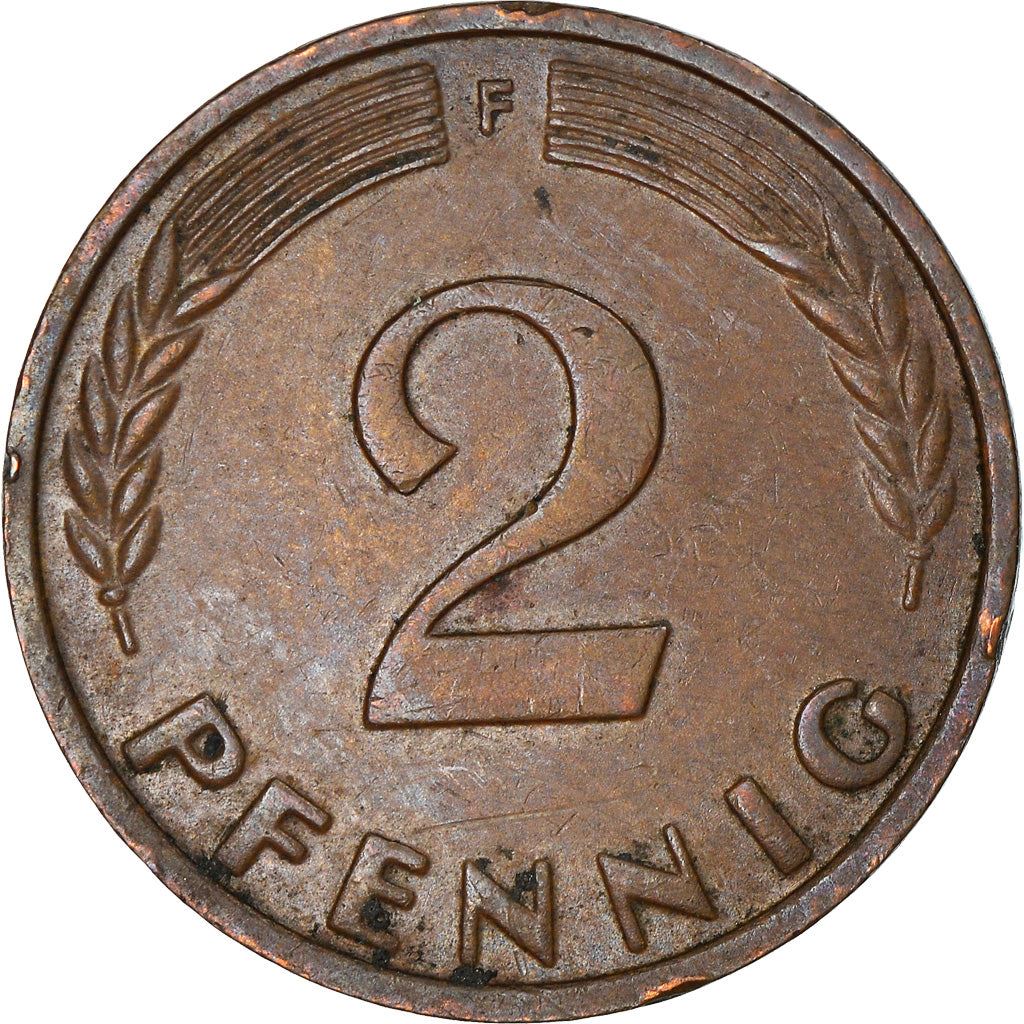 West German 2 Pfennig non-magnetic | KM106 | 1950 - 1969