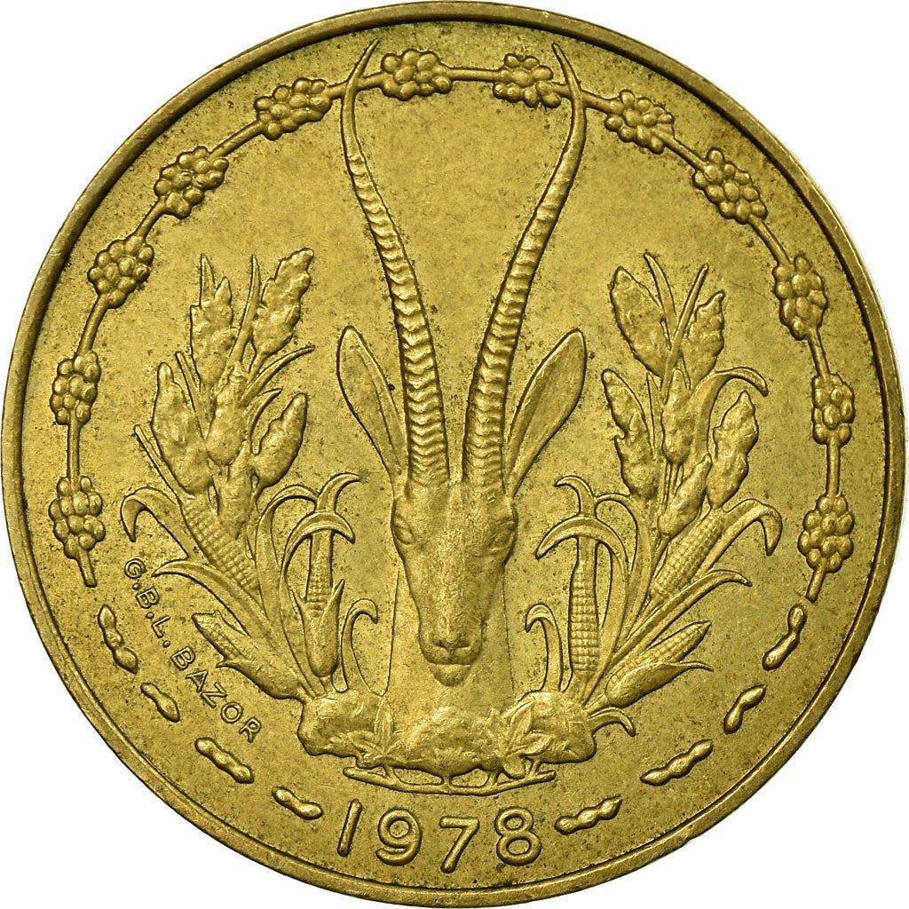 Western African States | 10 Francs Coin | Sawfish | Gazelle | KM1a | 1966 - 1981