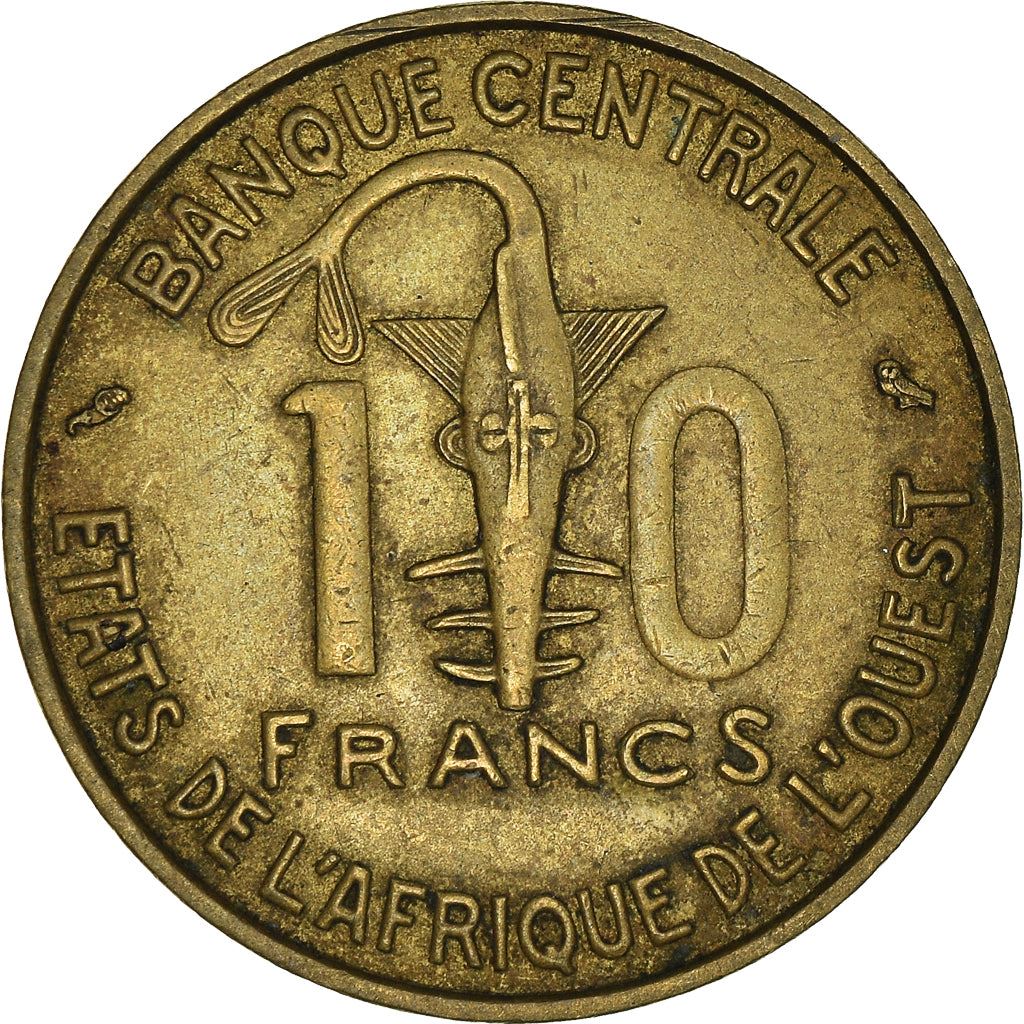 Western African States | 10 Francs Coin | Sawfish | Gazelle | KM1a | 1966 - 1981