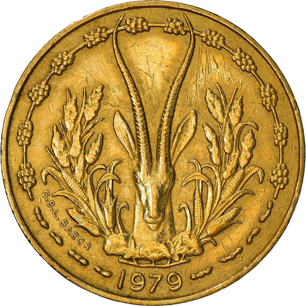 Western African States | 10 Francs Coin | Sawfish | Gazelle | KM1a | 1966 - 1981