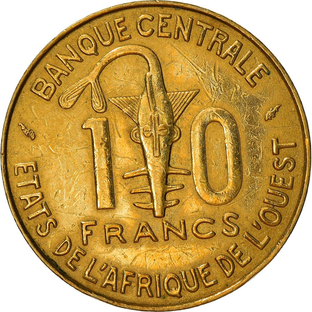 Western African States | 10 Francs Coin | Sawfish | Gazelle | KM1a | 1966 - 1981