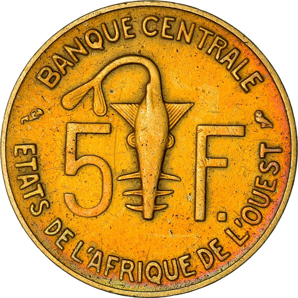 Western African States | 5 Francs Coin | Sawfish | Gazelle | KM2a | 1965 - 2020