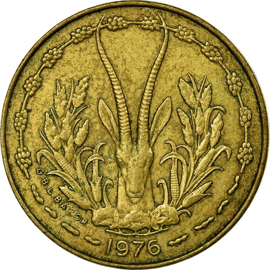 Western African States | 5 Francs Coin | Sawfish | Gazelle | KM2a | 1965 - 2020