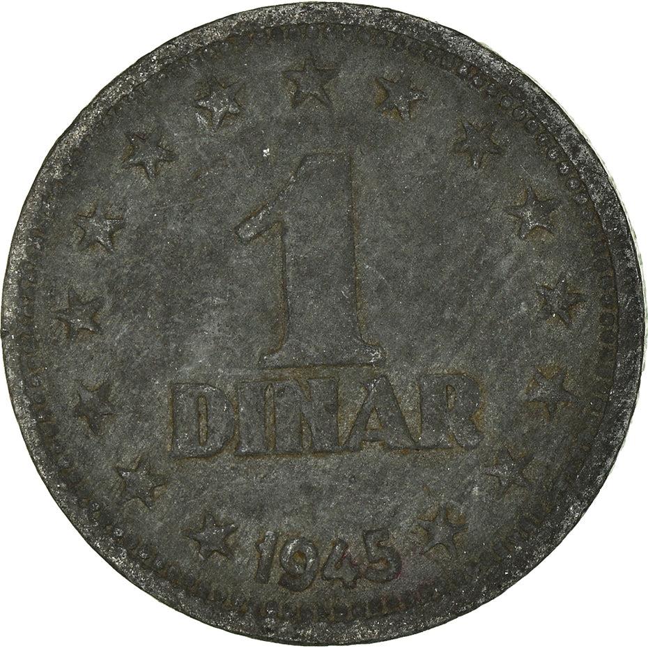 Yugoslavia 1 Dinar Coin | Flame | Stars | KM26 | 1945