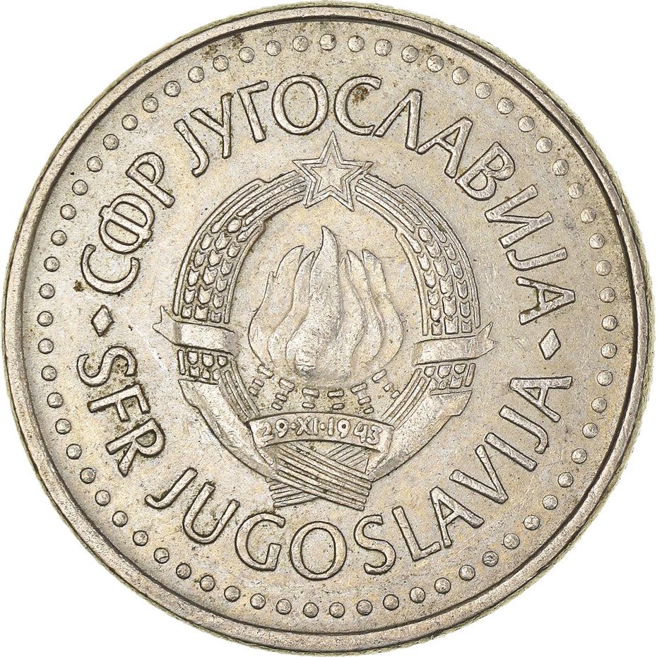 Yugoslavia 10 Dinara Coin | Flame | Star | KM89 | 1982 - 1988