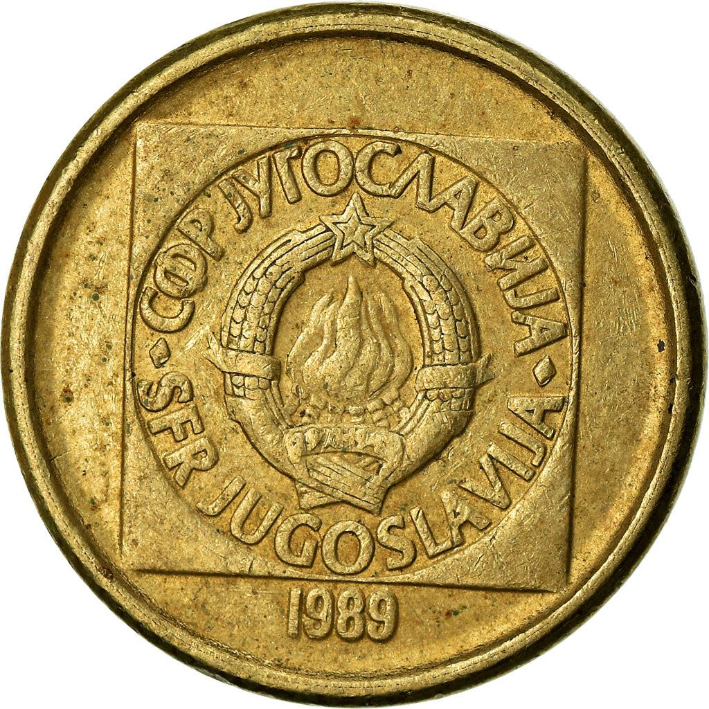 Yugoslavia 10 Dinara Coin | Flame | Stars | KM131 | 1988 - 1989