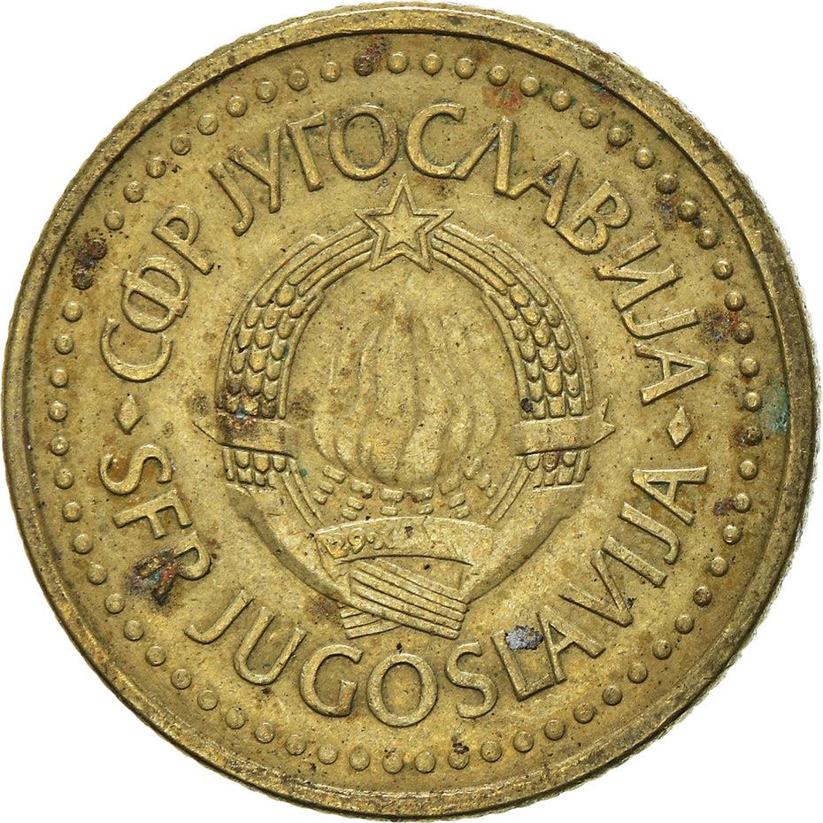 Yugoslavia Coin | 1 Dinar | Flame | Stars | KM86 | 1982 - 1986