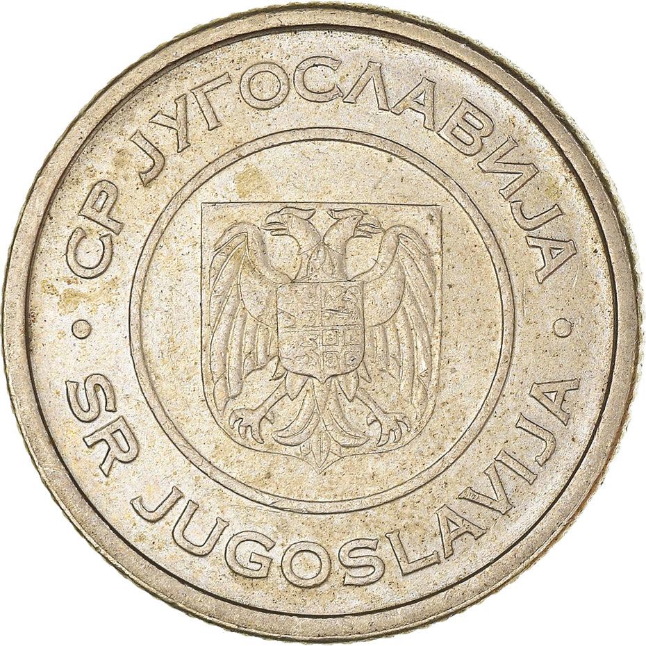 Yugoslavia Coin | 1 Dinar | Two Headed Eagle | National Bank | KM180 | 2000 - 2002