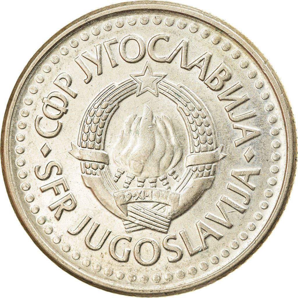 Yugoslavia Coin | 2 Dinara | Flame | Stars | KM143 | 1990 - 1992