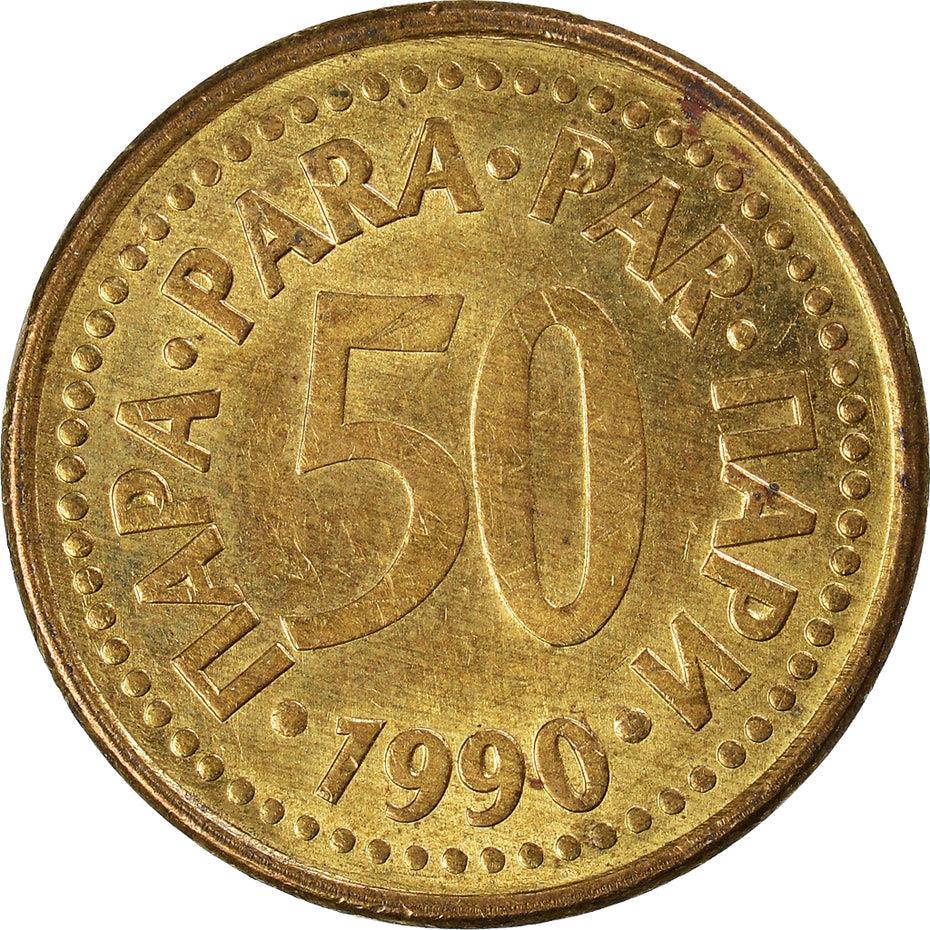 Yugoslavia Coin | 50 Para | Flame | Stars | KM141 | 1990 - 1991