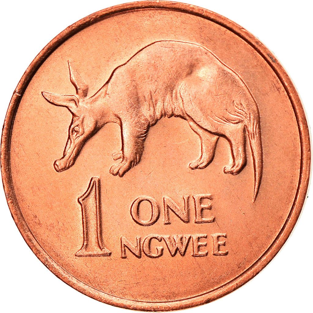 Zambia | 1 Ngwee Coin | Aardvark | Km:9A | 1982 - 1983