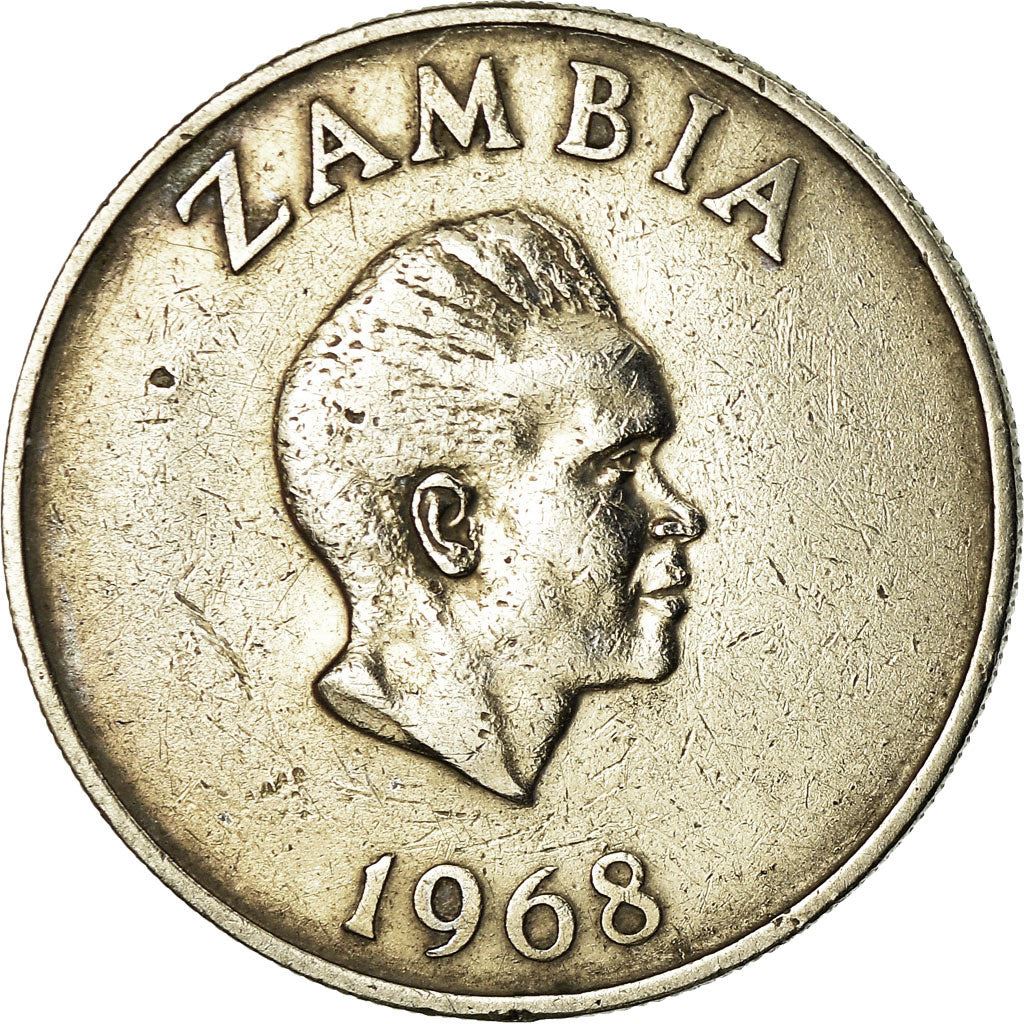 Zambia | 10 Ngwee Coin | Crowned hornbill | Km:12 | 1968 - 1987