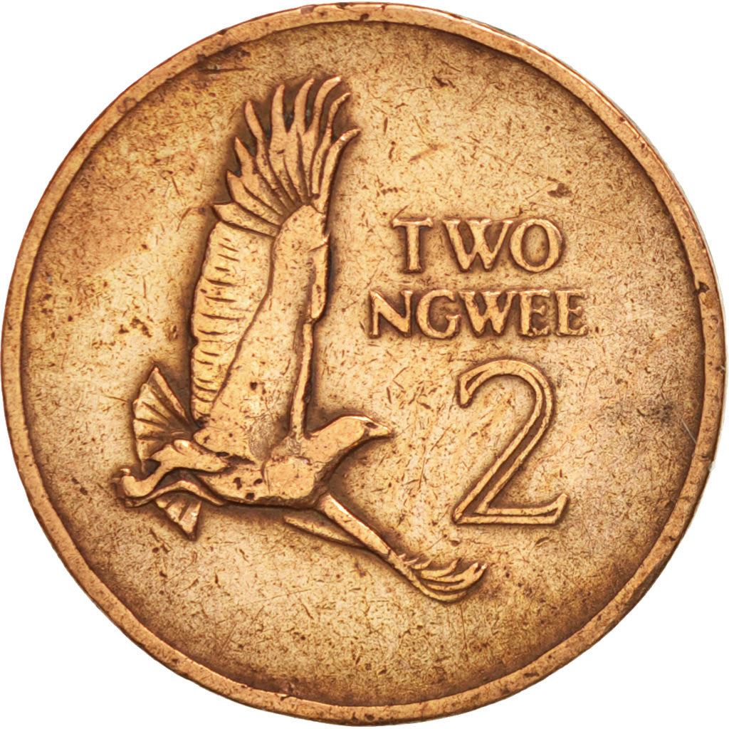 Zambia | 2 Ngwee Coin | Martial Eagle | Km:10 | 1968 - 1978