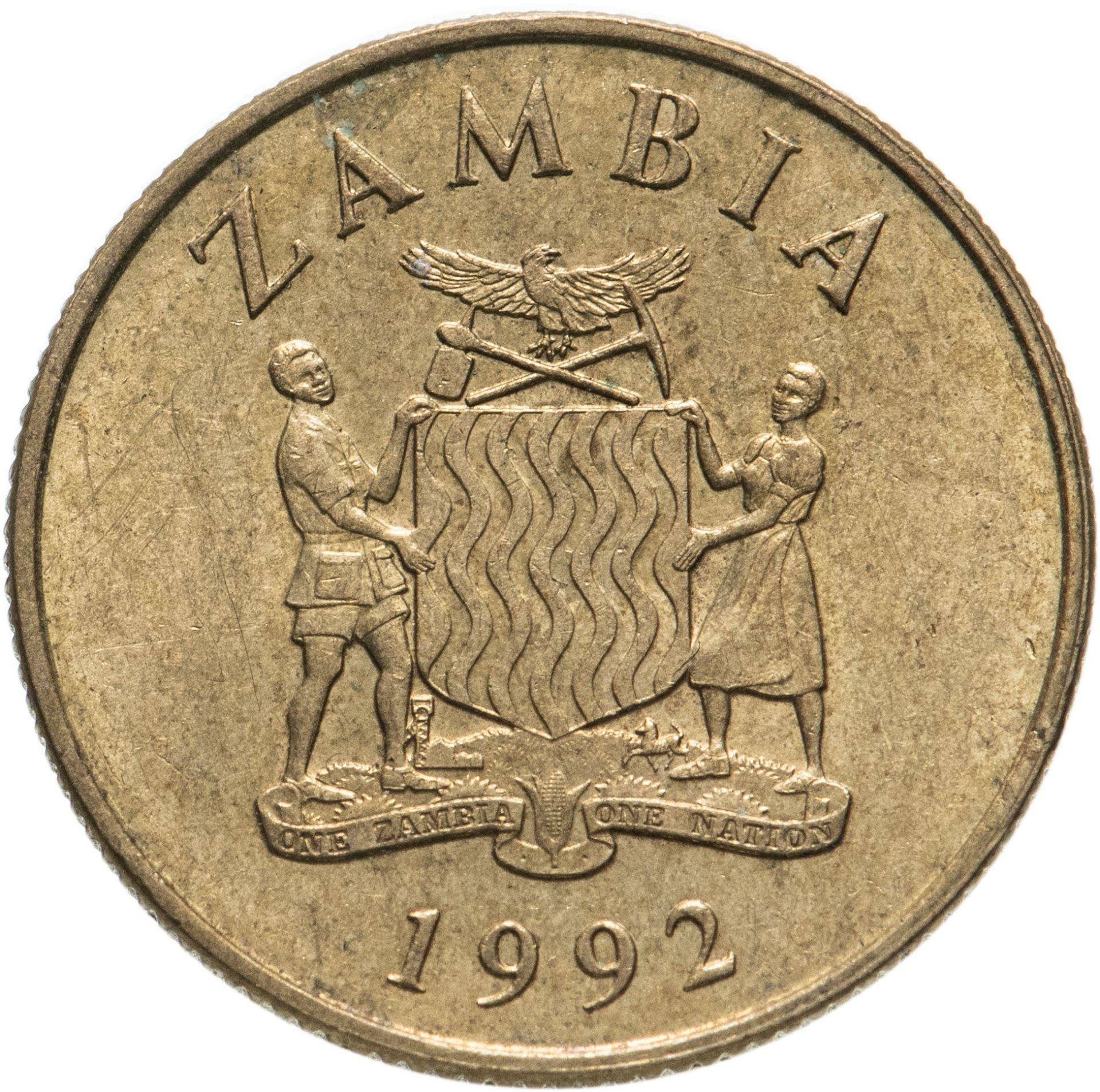 Zambia | 5 Kwacha Coin | Sable antelope | Km:31 | 1992