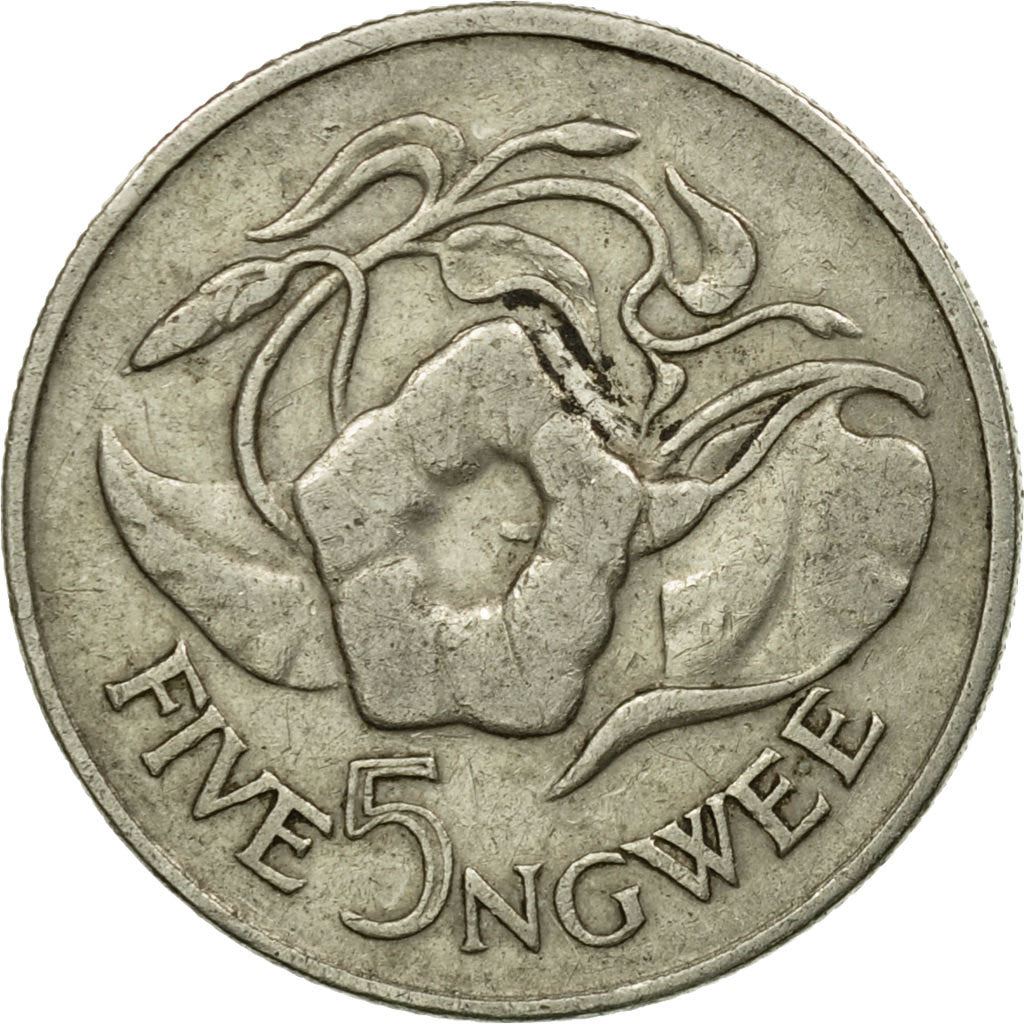 Zambia | 5 Ngwee Coin | Turbina corymbosa | Km:11 | 1968 - 1987