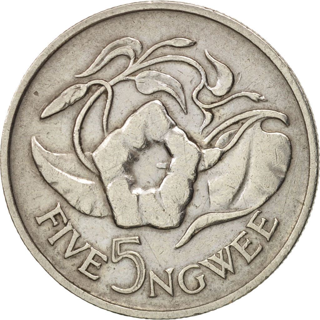 Zambia | 5 Ngwee Coin | Turbina corymbosa | Km:11 | 1968 - 1987