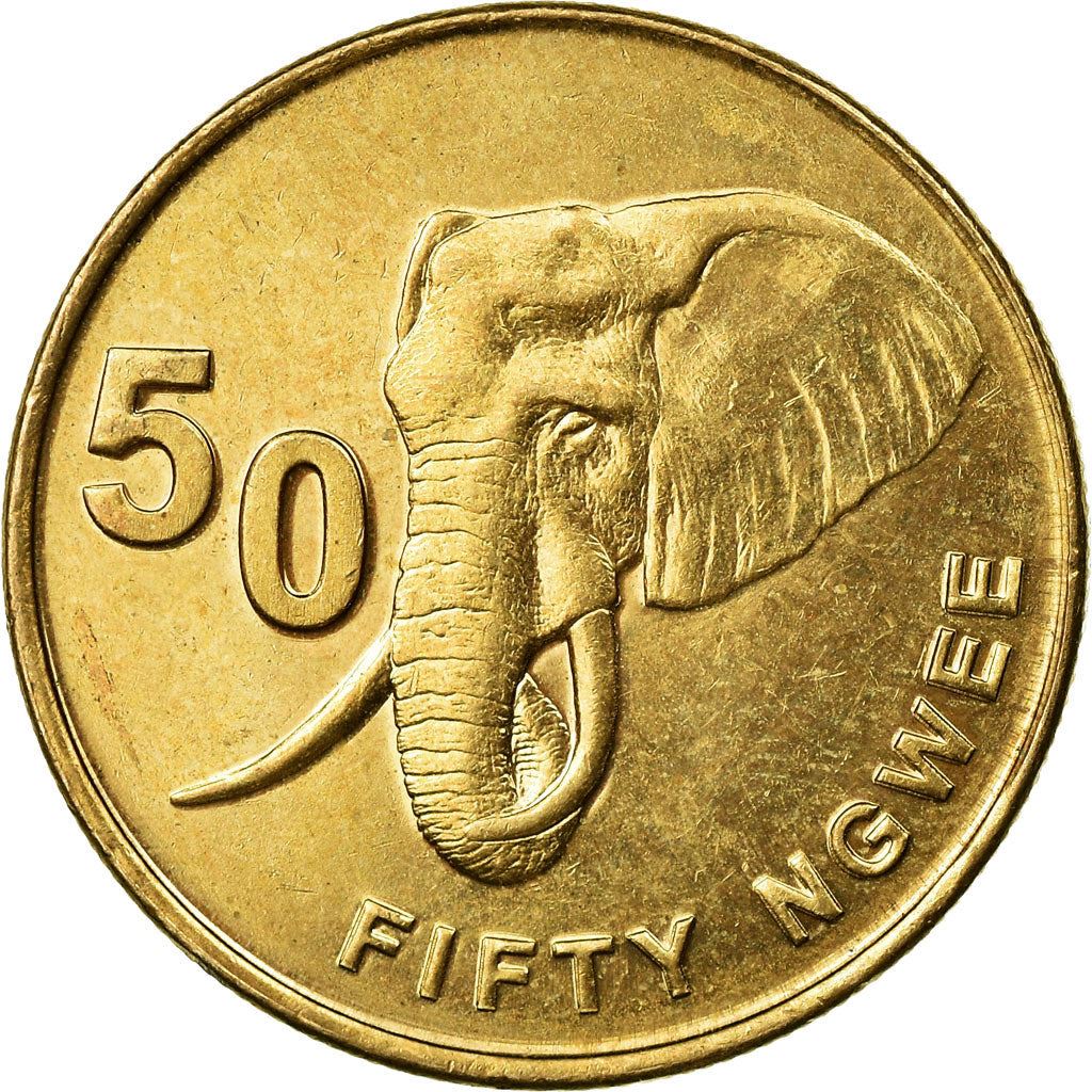 Zambia | 50 Ngwee Coin | African elephant | Km:208 | 2012 - 2017