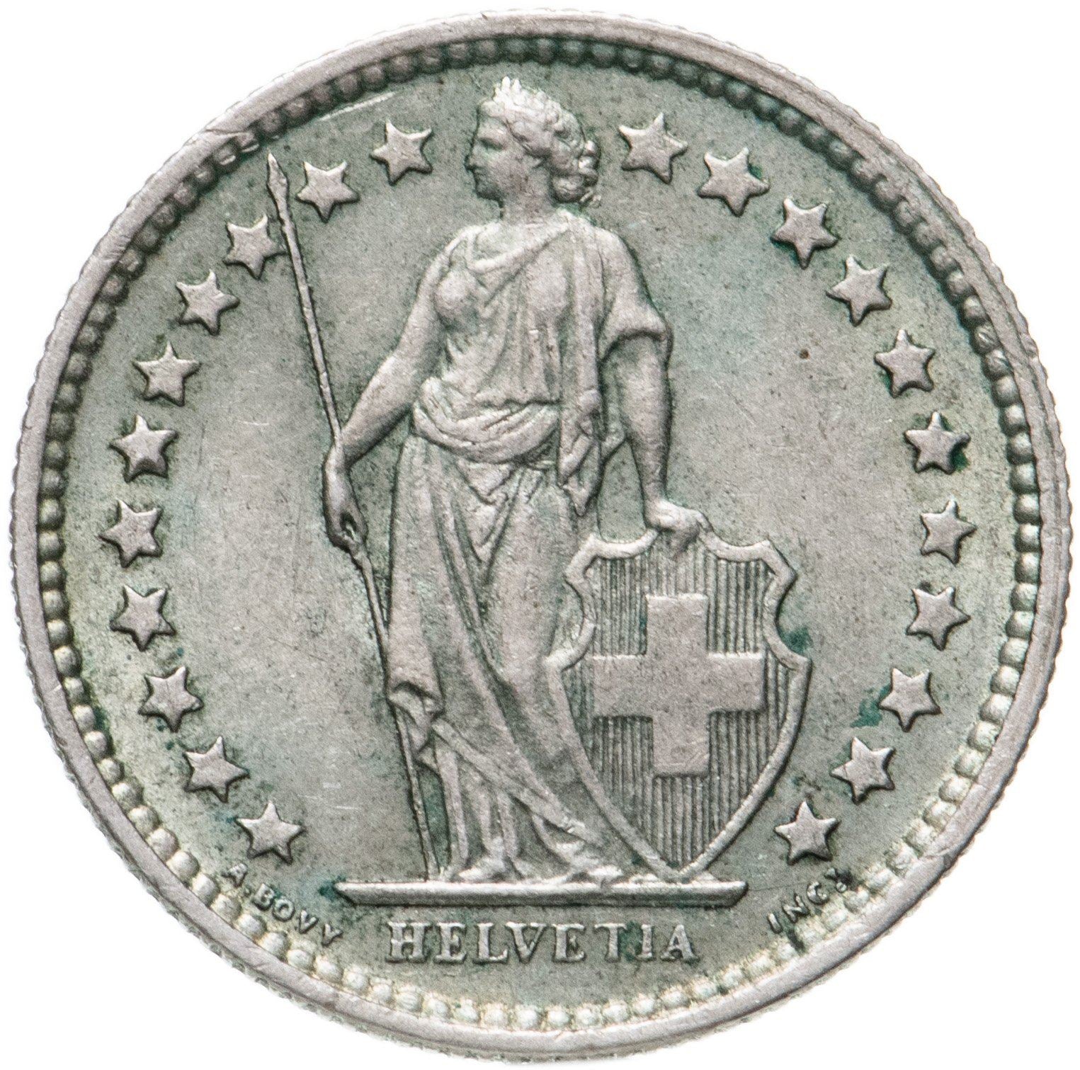 Switzerland Coin Swiss ½ Franc | Helvetia | KM23 | 1875 - 1967