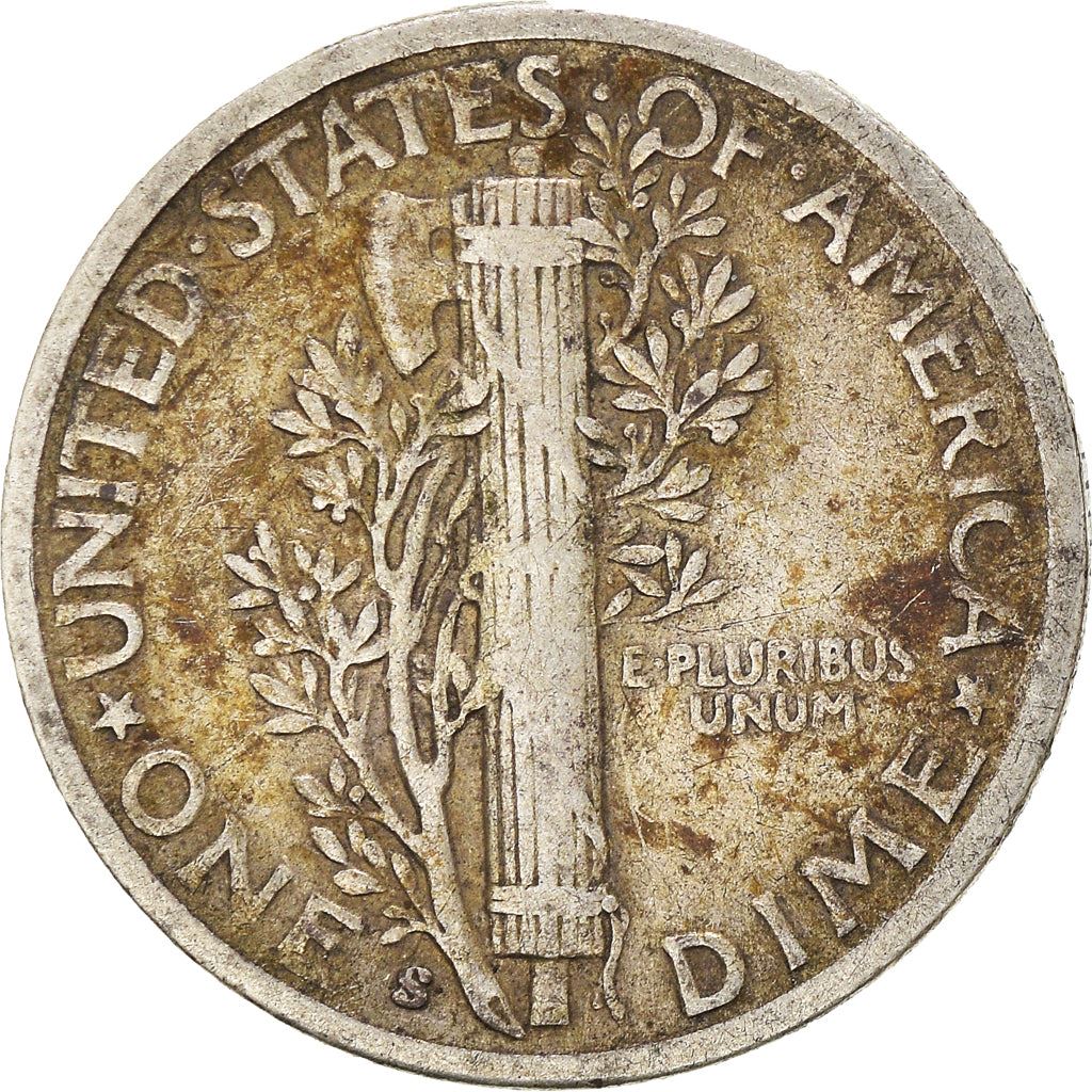 United States | 1 Dime Coin | Lady Liberty | Phrygian cap | KM140 | 1916 - 1945