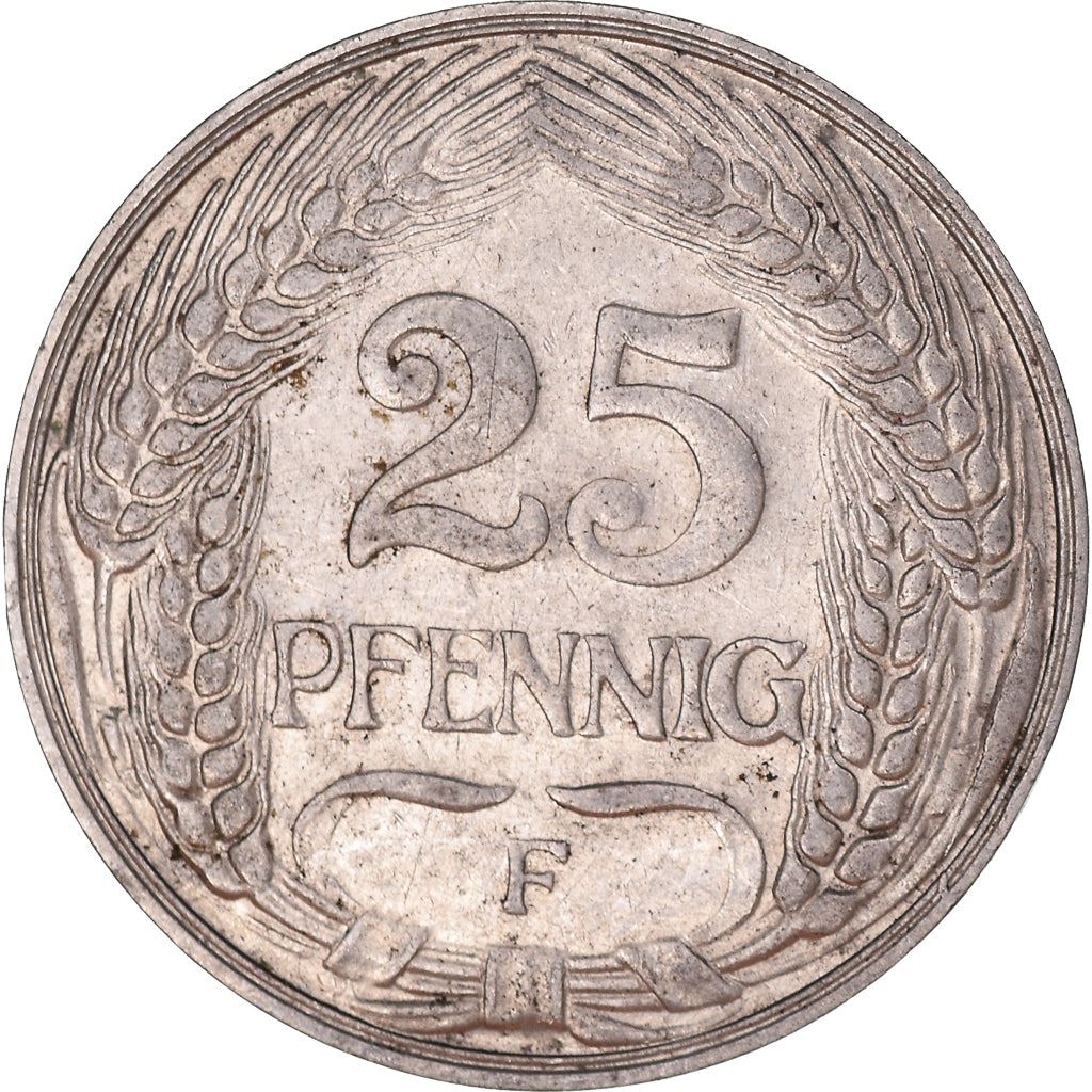 German Empire 25 Pfennig Coin | Deutsches Reich | Wilhelm II | KM18 | 1909 - 1912