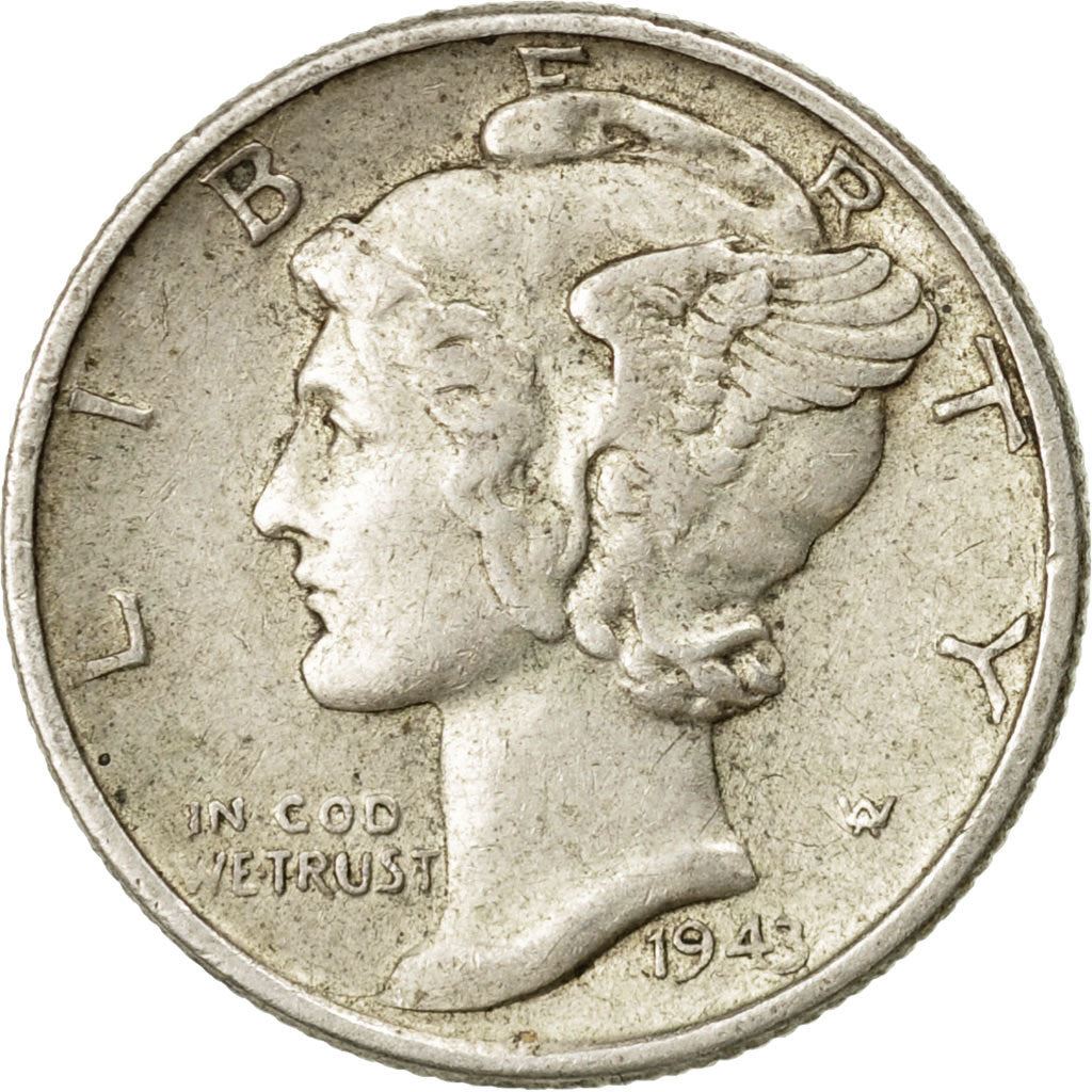 United States | 1 Dime Coin | Lady Liberty | Phrygian cap | KM140 | 1916 - 1945