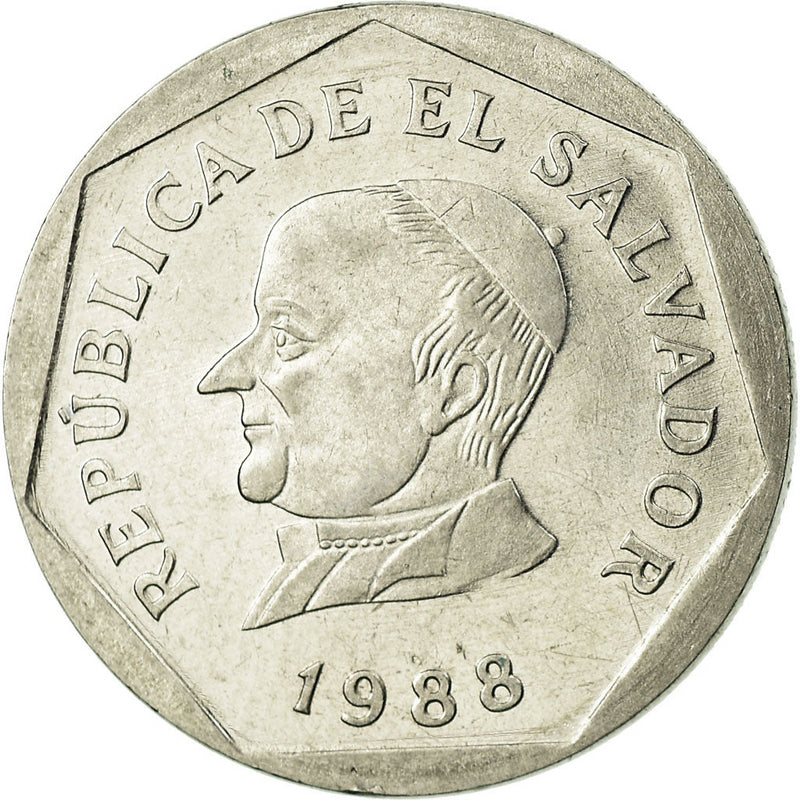 El Salvador Coin Salvadoran 25 Centavos | Jose Matias Delgado | KM157 | 1988 - 1999