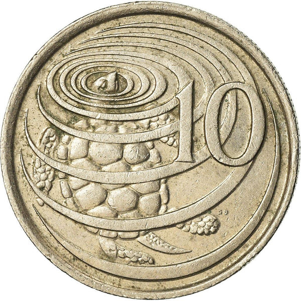 Cayman Islands | 10 Cents Coin | Green Turtle | Elizabeth II | Km:3 | 1972 - 1986