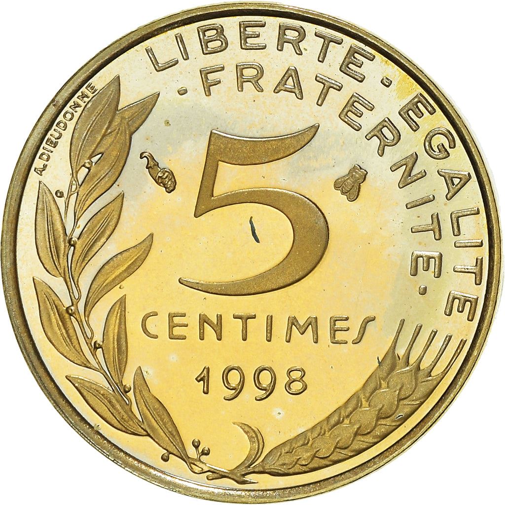 French Coin 5 Centimes | KM933 | France | 1966 - 2001