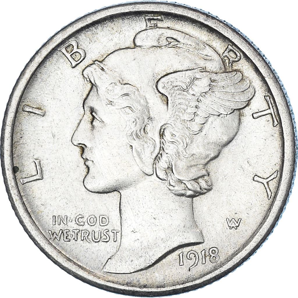 United States | 1 Dime Coin | Lady Liberty | Phrygian cap | KM140 | 1916 - 1945