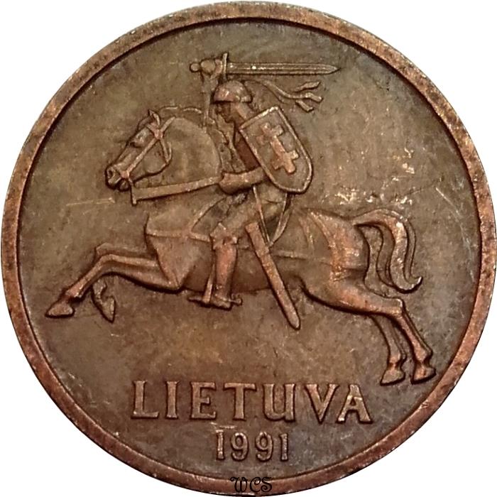 Lithuania Coin Lithuanian 50 Centų | Vytis | Knight | Horse | KM90 | 1991