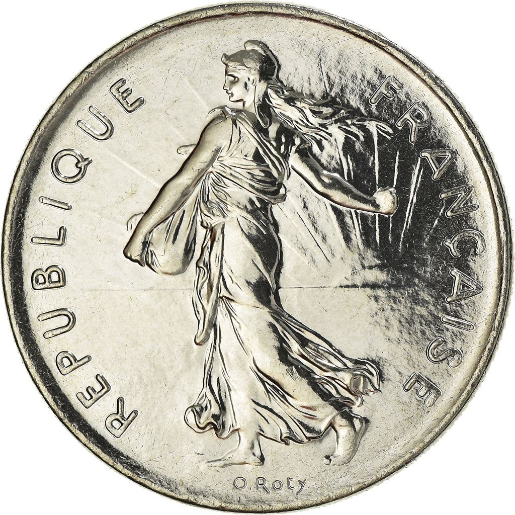 French 5 Francs Coin | signature O. Roty | KM926a.1 | France | 1969 - 2001