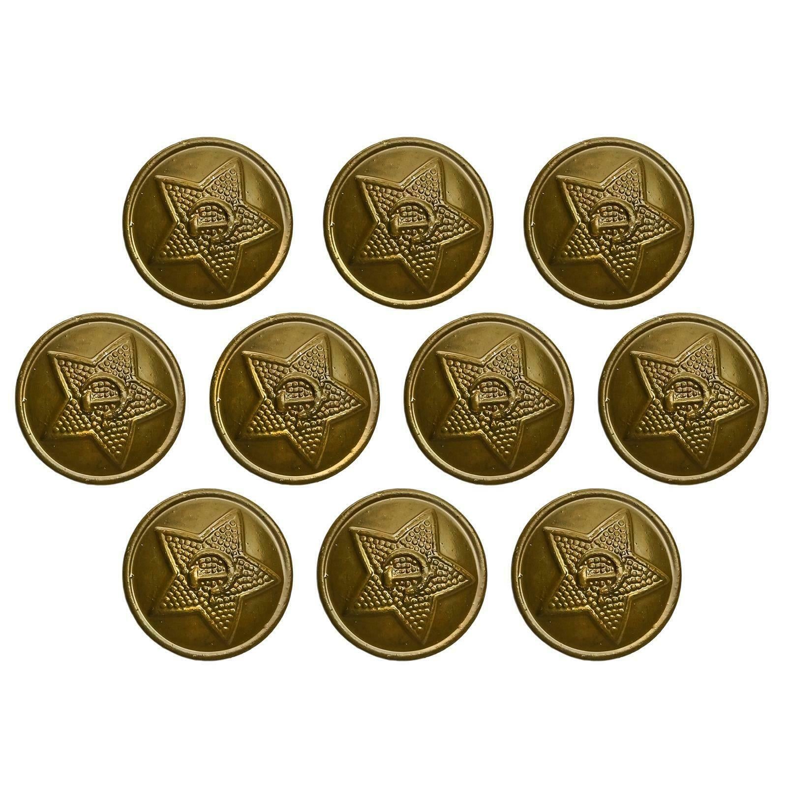 10 Soviet Union Army Gold Camouflage Buttons Star Hammer and Sickle for USSR Military Uniform 14 - 22mm