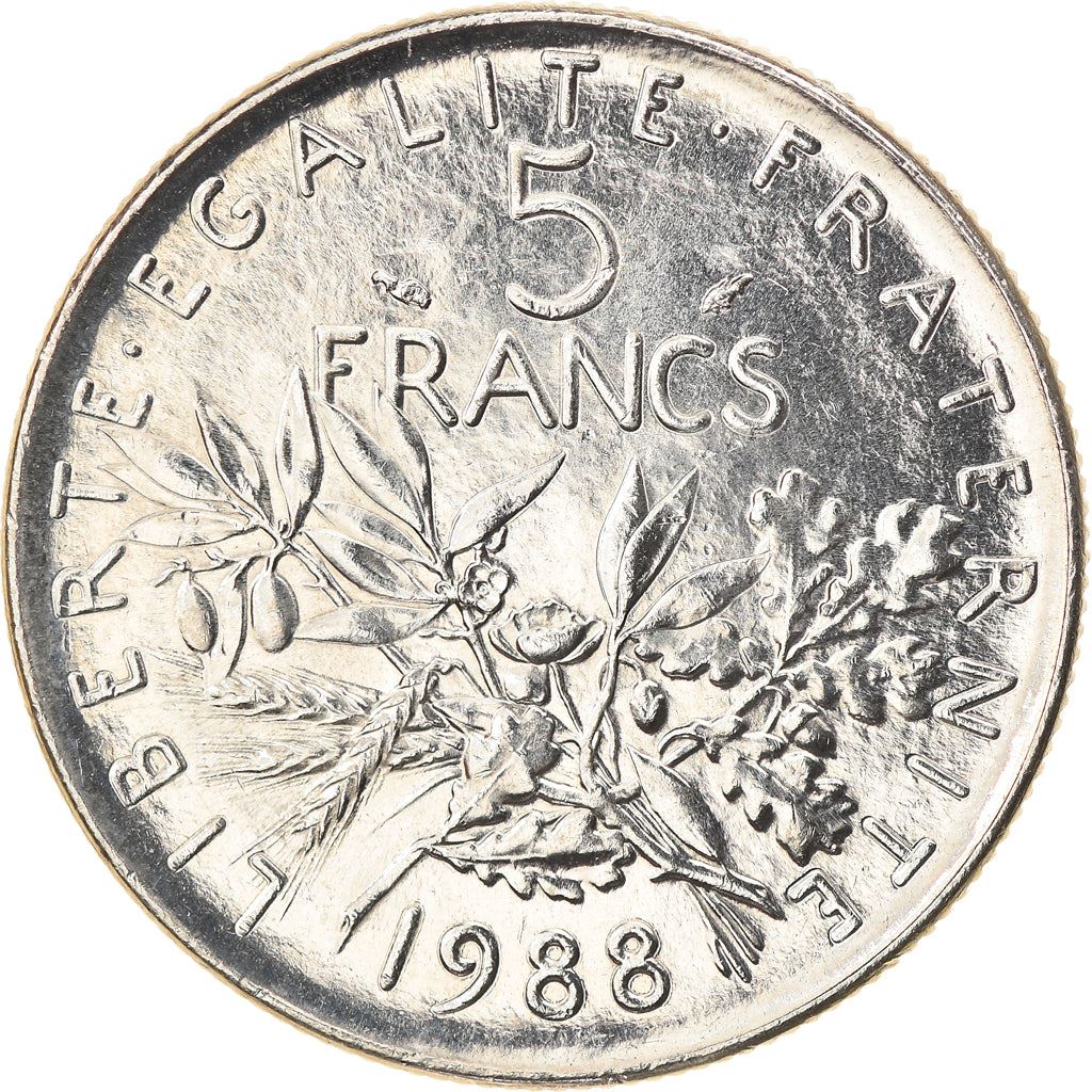 French 5 Francs Coin | signature O. Roty | KM926a.1 | France | 1969 - 2001