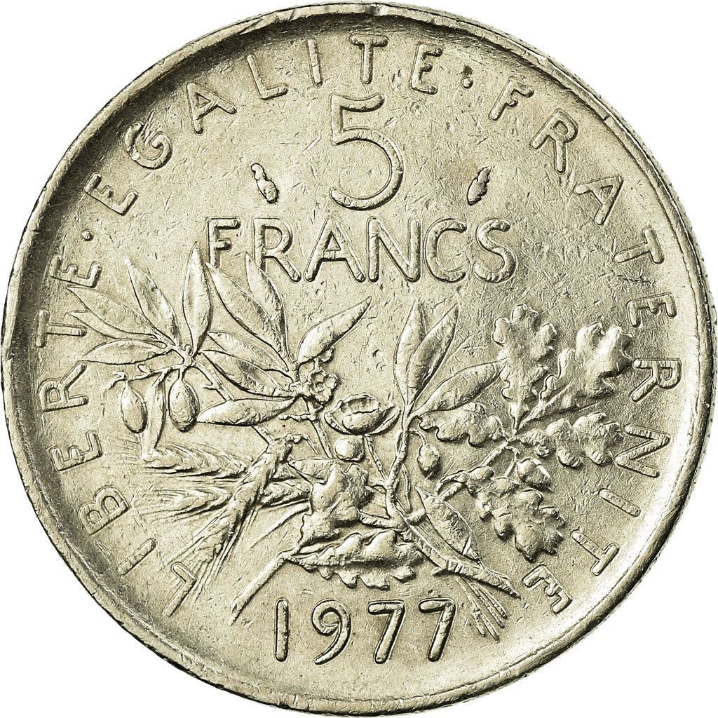 French 5 Francs Coin | signature O. Roty | KM926a.1 | France | 1969 - 2001