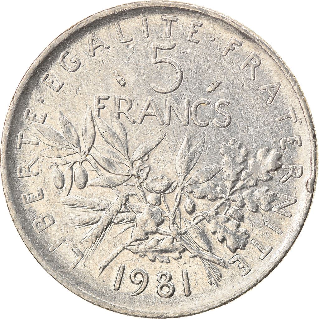 French 5 Francs Coin | signature O. Roty | KM926a.1 | France | 1969 - 2001